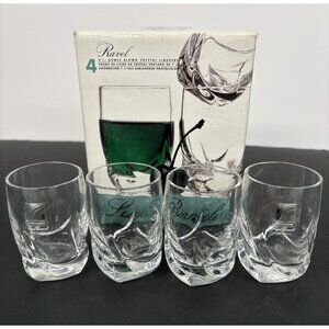 Luigi Bormioli Set of 4 Ravel Liqueur Shot Glasses 2.5 Oz Crystal Box Italy